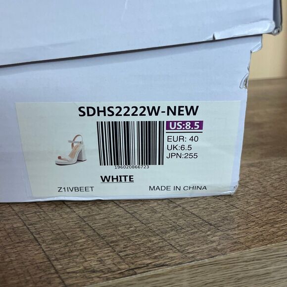 Size 8.5 NIB Dream Pairs off White Platform Open Toe Heels shoes - Picture 8 of 8